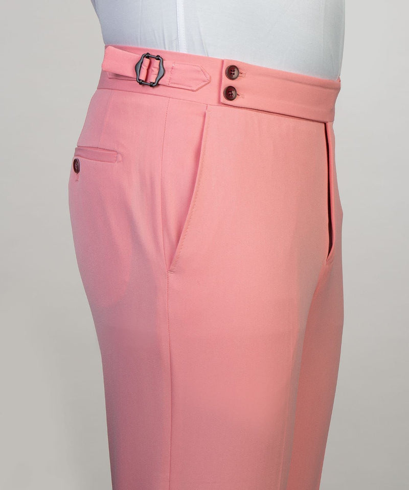 Pink Peaked Lapel Slim Fit Prom Men Suit 6