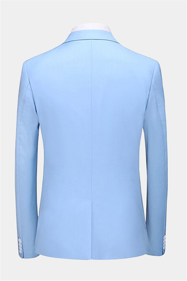 Sky Blue Three Piece Men's Suit 2
