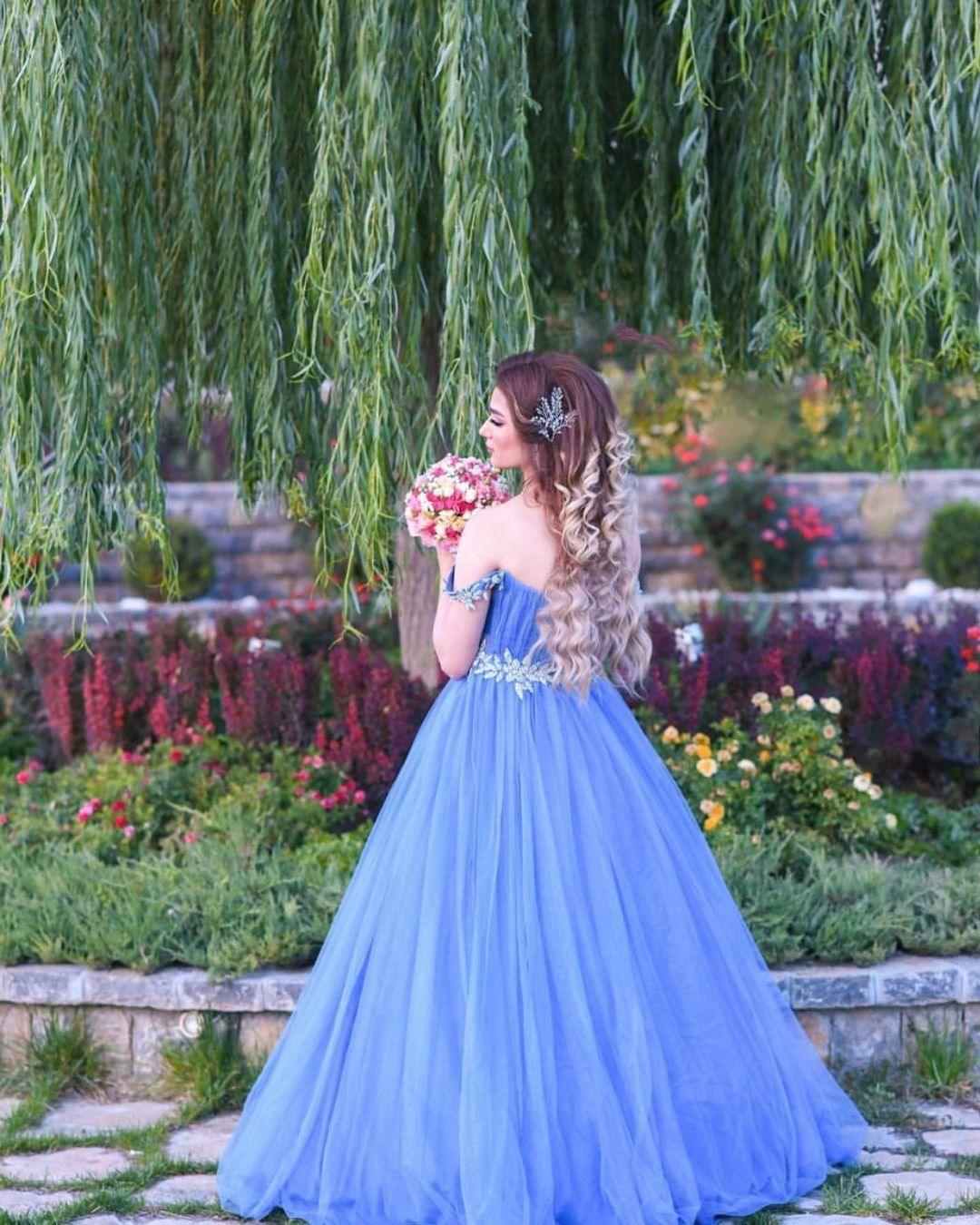 A-line Off-the-shoulder Sleeveless Floor-length Tulle Bridal Dress With Beading 5