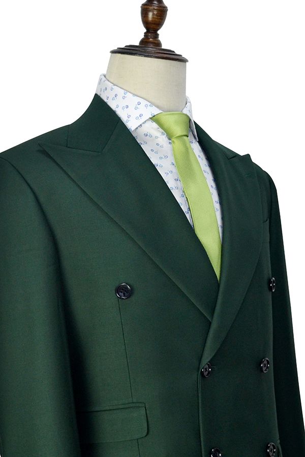 Dark Green Double Breasted Mens Suits for Formal 3