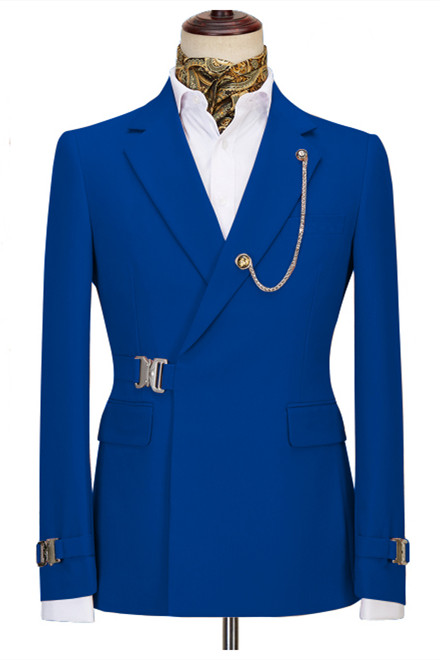 Dark Blue Notch Lapel Two Pieces Business Men Suit 2