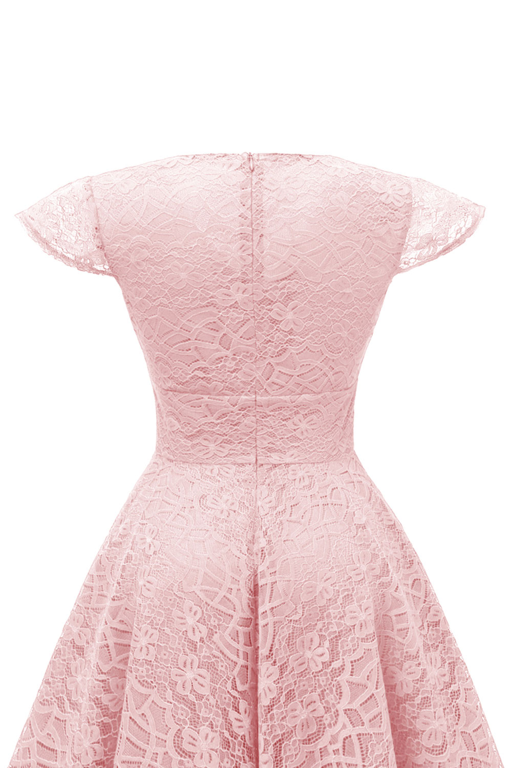 A-line V-neck Sleeveless Knee-length Lace Party Dress With Lace 8