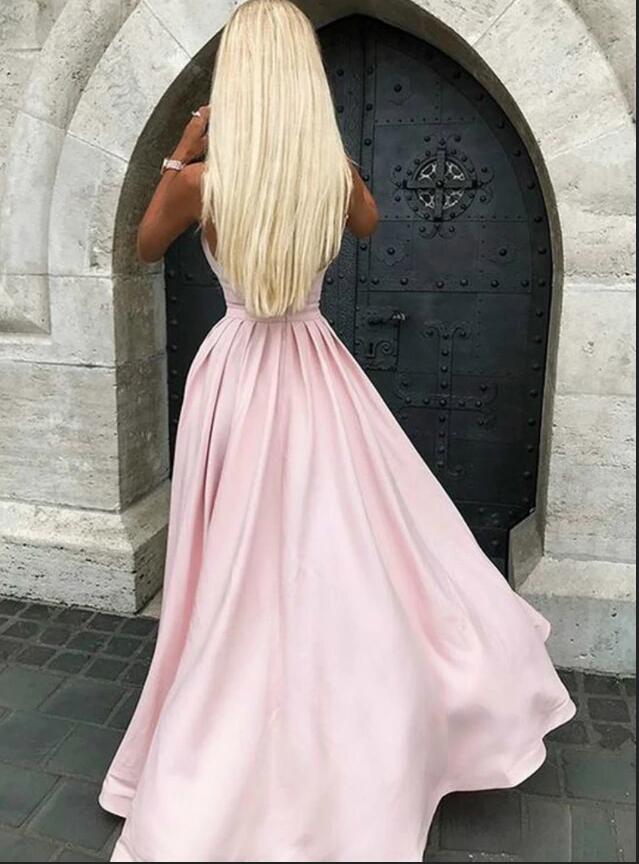 A-line Spaghetti Straps Sweetheart Neck Sleeveless Hi-Lo Stretch Satin Evening Gown With Ruffles 3