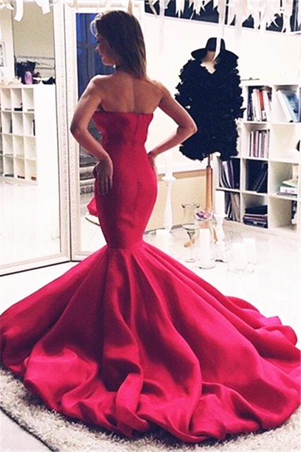 Mermaid Sweetheart Neck Sleeveless Evening Gown With Sweep / Brush Train 2