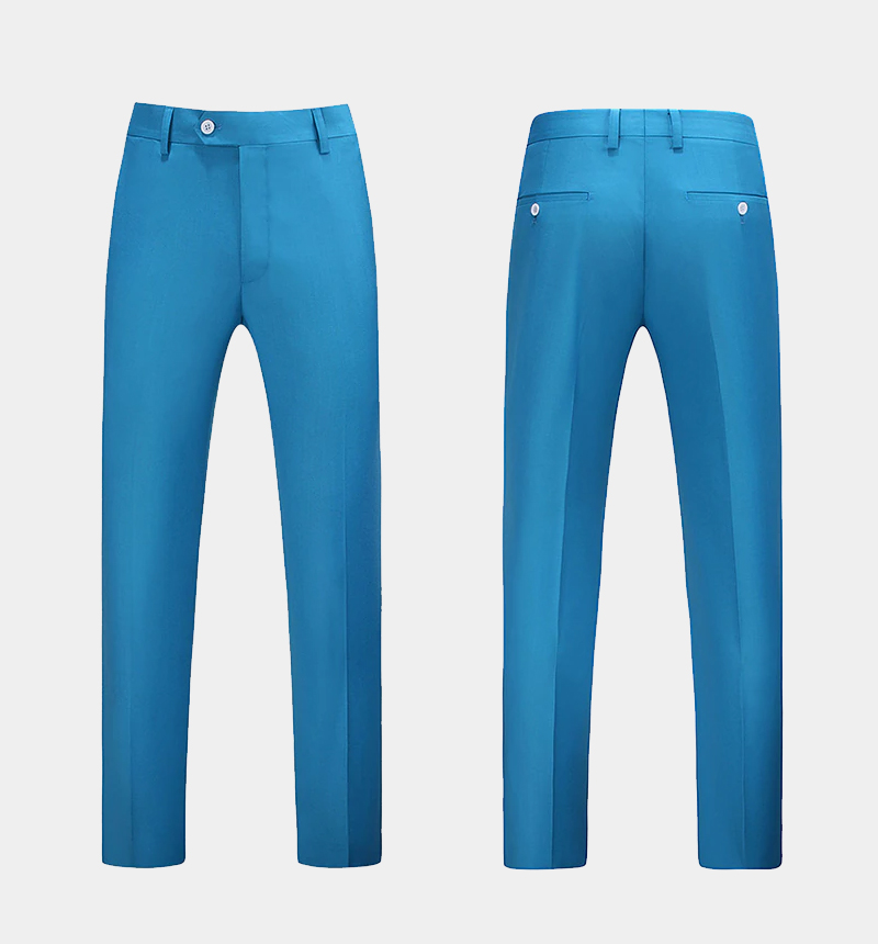 Light Blue Single Breasted Prom Suit with Notched Lapel 4