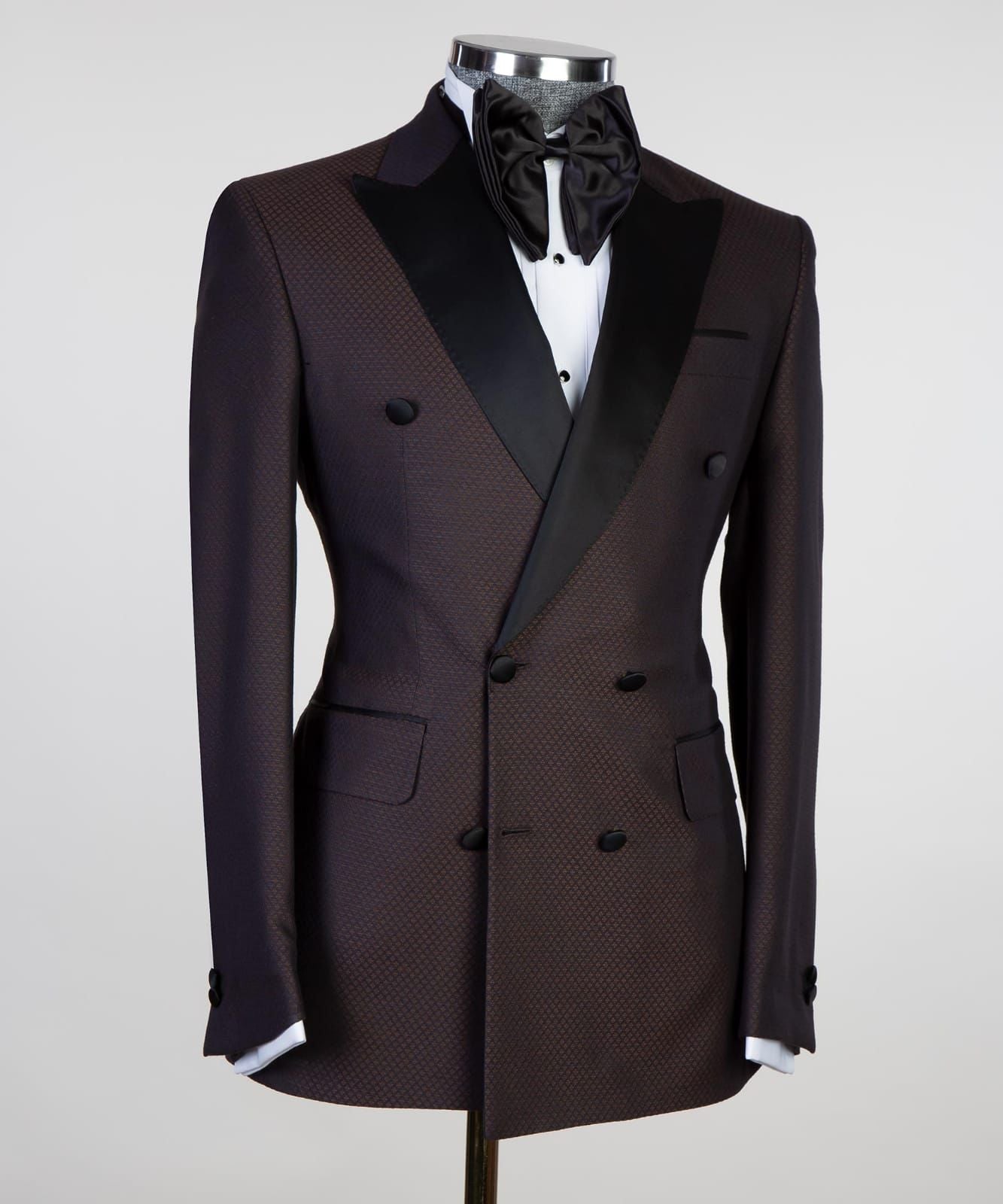 Chocolate Double Breasted Two Pieces Prom Men Suit 2
