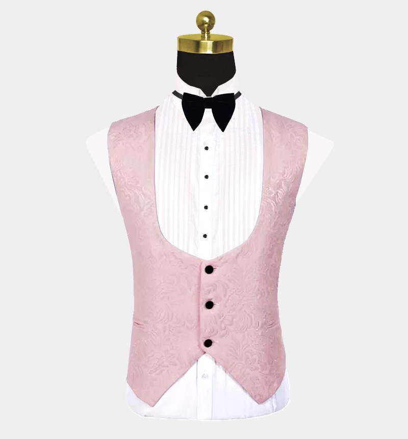 Pink Jacquard Tuxedo for Prom 3