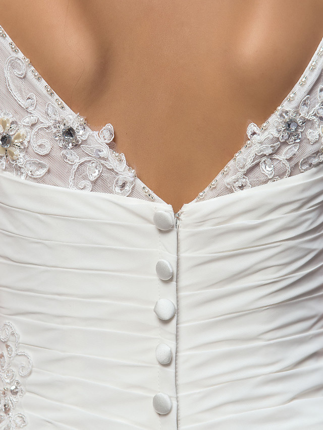 Column Bateau Neck Cap Sleeves Court Train Tulle Bridal Gown With Buttons 8