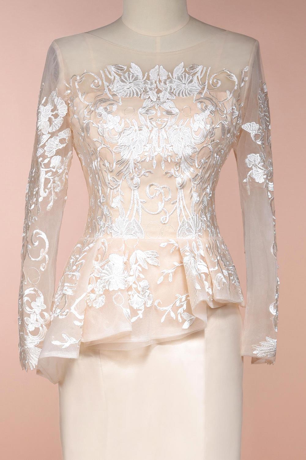 Long sleeves Mermaid Mother of bride Dresses | Champange Lace Evening Dresses for Special Events 2