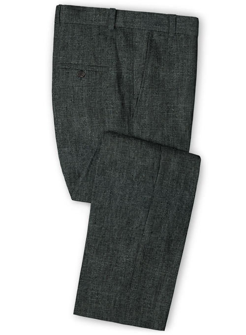 Dark Gray Linen Men Suits 3
