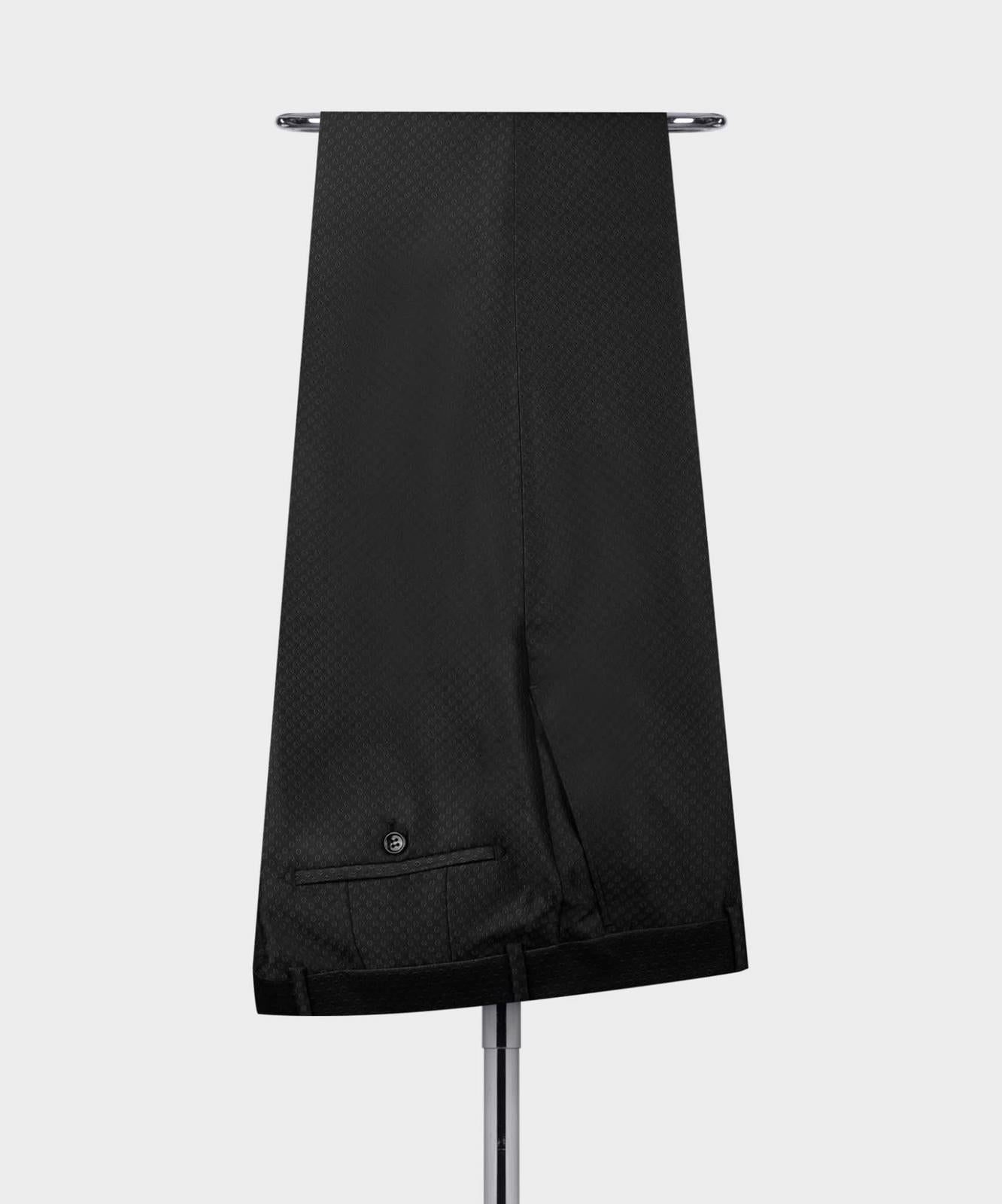 Black Double Breasted Men Suit with Shawl Lapel 4