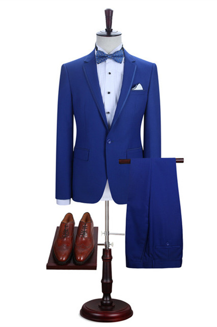 Royal Blue One Button Men's Prom Suit 2