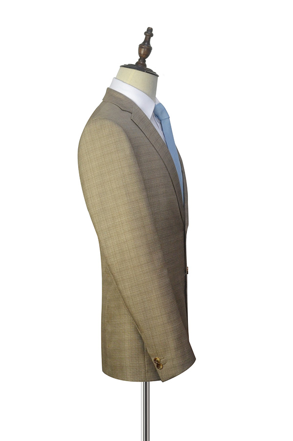 Taupe Single Breasted Leisure Suits for Men with Two Button 4