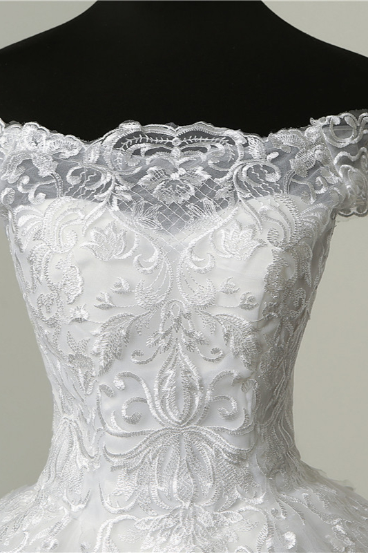 Bateau Neck Sleeveless Floor-length Tulle Bridal Attire With Appliques 5