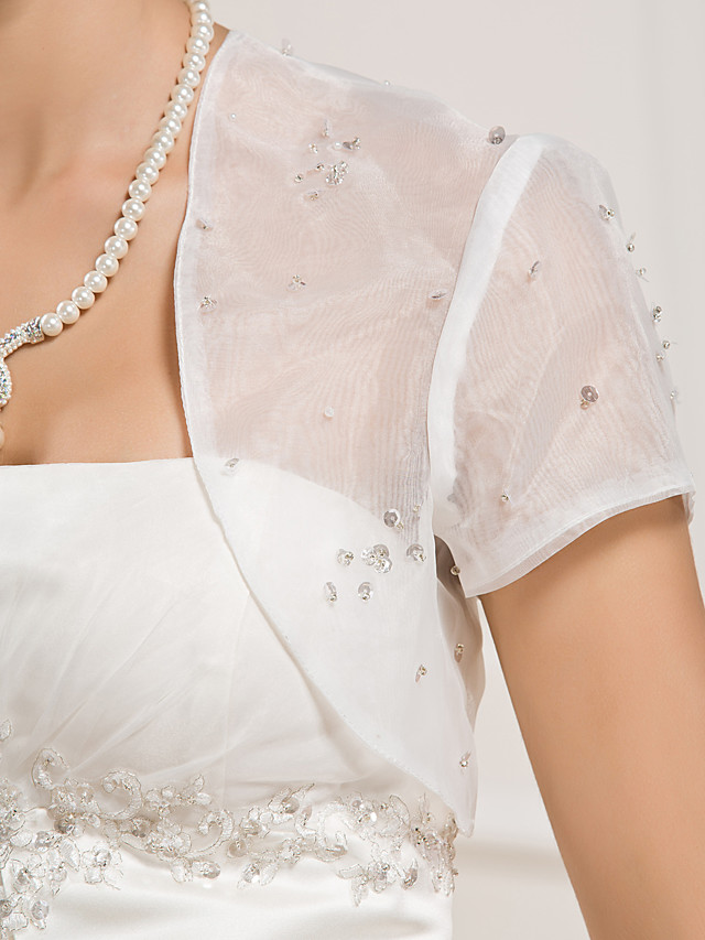 A-line Strapless Sleeveless Court Train Lace Bridal Gown With Lace 9
