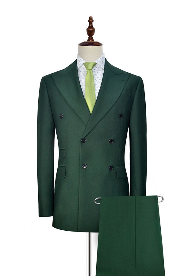 Dark Green Double Breasted Mens Suits for Formal 2