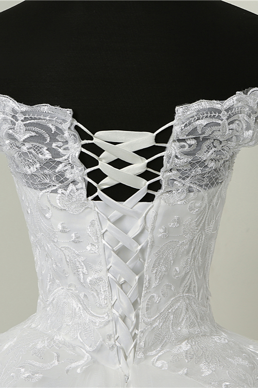 Bateau Neck Sleeveless Floor-length Tulle Bridal Attire With Appliques 6