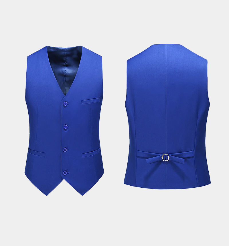 Royal Blue Single Breasted Prom Suit with Notched Lapel 3