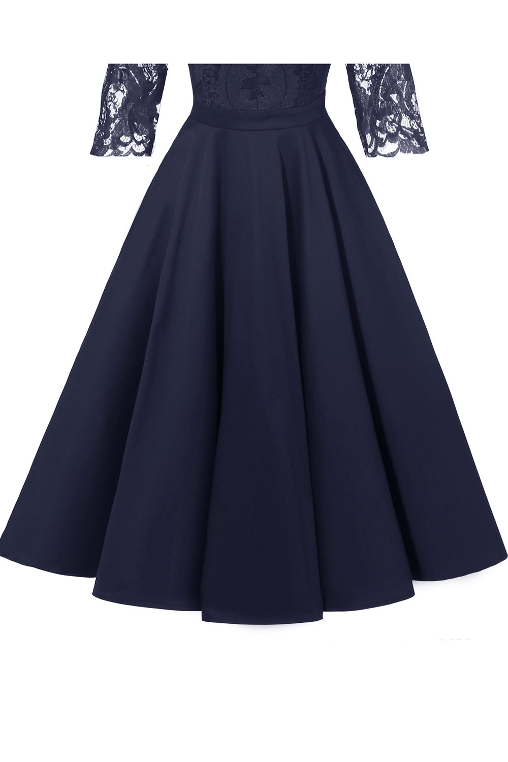 A-line V-neck Half-Sleeves Knee-length Lace Party Dress With Lace 11