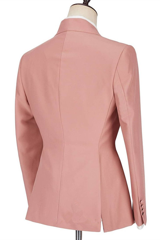 Pink Single Breasted Men's Suit with Peaked Lapel for Prom 2