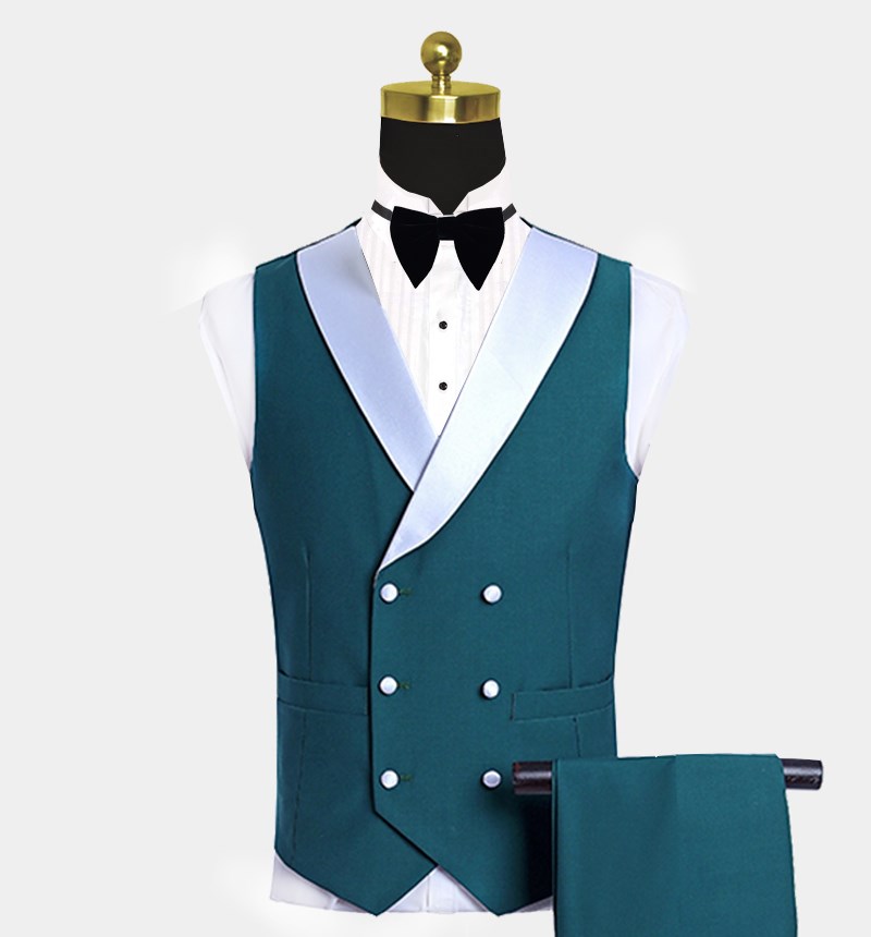 Teal Blue Tuxedo with Light-colored Trim 3