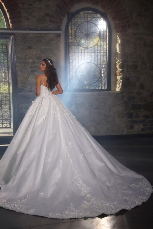 Aurelia 3D Floral Applique Spaghetti Strap Ball Gown Wedding Dress 2
