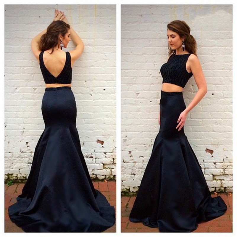 Mermaid Bateau Neck Sleeveless Sweep / Brush Train Homecoming Dress With Crystal 2