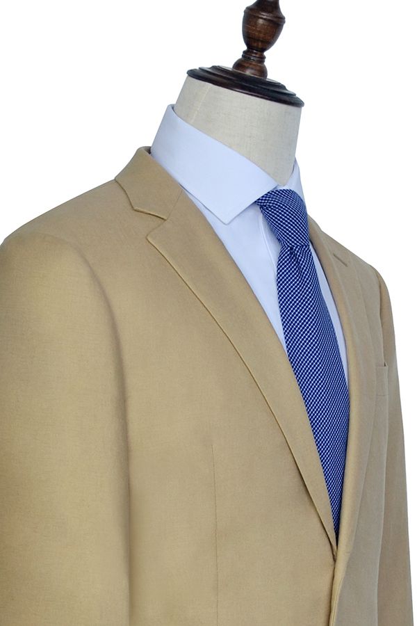 Taupe Single Breasted Leisure Suits for Men with Notch Lapel 4