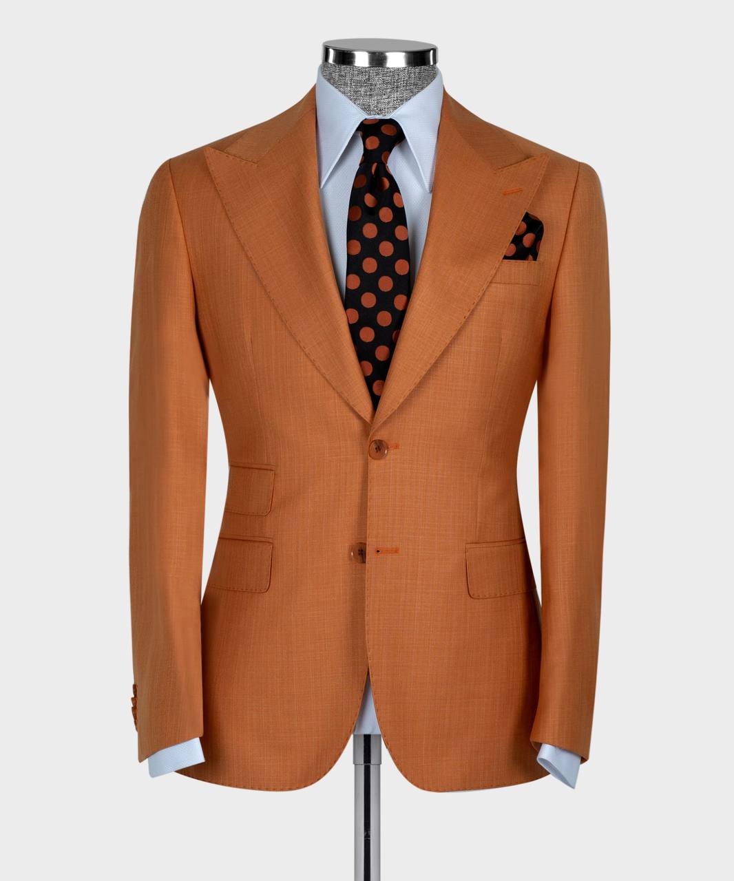 Orange Peaked Lapel Prom Men Suit with 3-Pieces 4