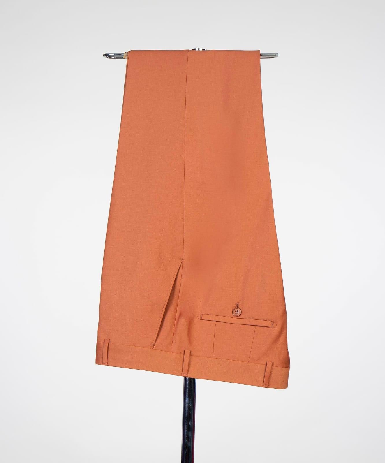 Orange Close Fitting Prom Men Suit with Peaked Lapel 6