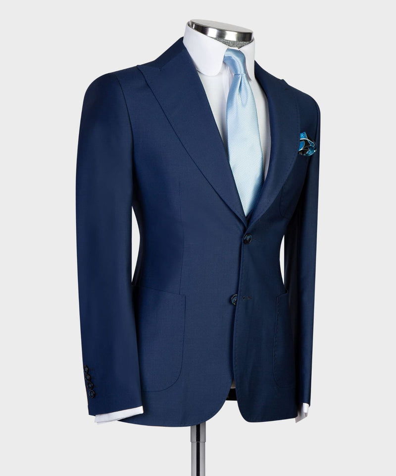 Navy Peaked Lapel Business Men Suit 5