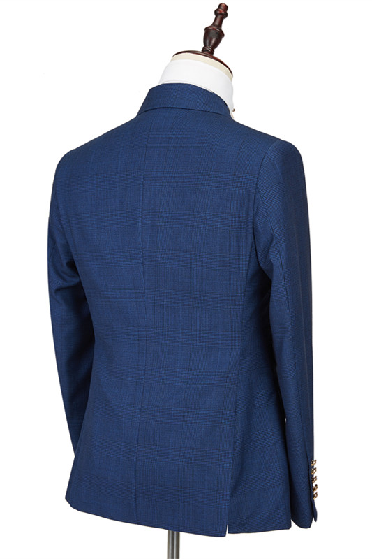 Dark Blue Double Breasted Formal Men's Suit 2