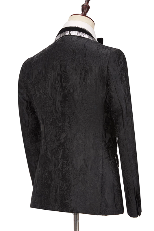 Black Double Breasted Men's Suit 2