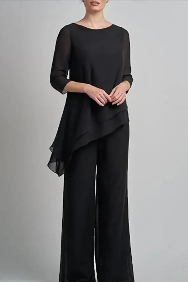 Black Mother of Bride Pants Suits Daily Wear 1