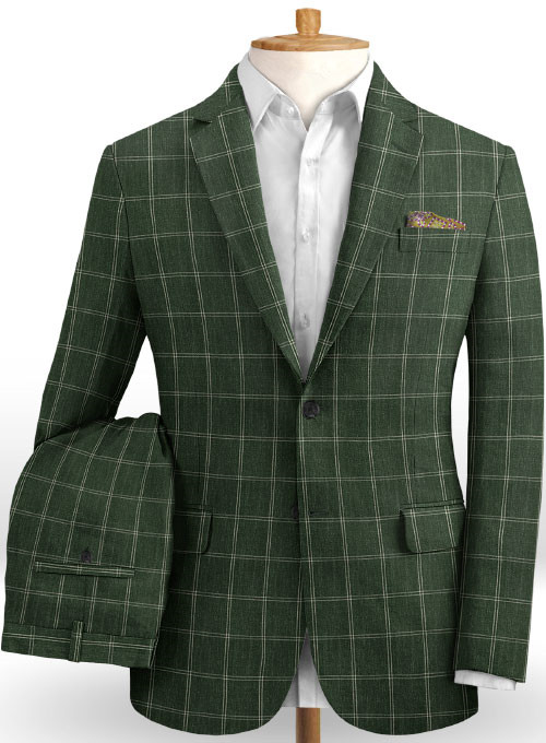 Green Linen Men Suits 2