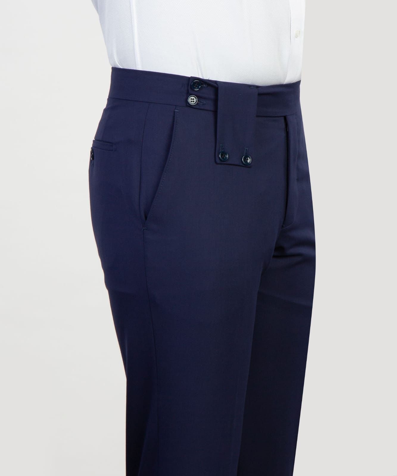 Dark Navy Double Breasted  Men Suit with Peaked Lapel 5