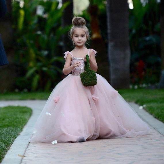 Pink Tulle Flower Girl Dress New Arrival Long Children Dresses 3