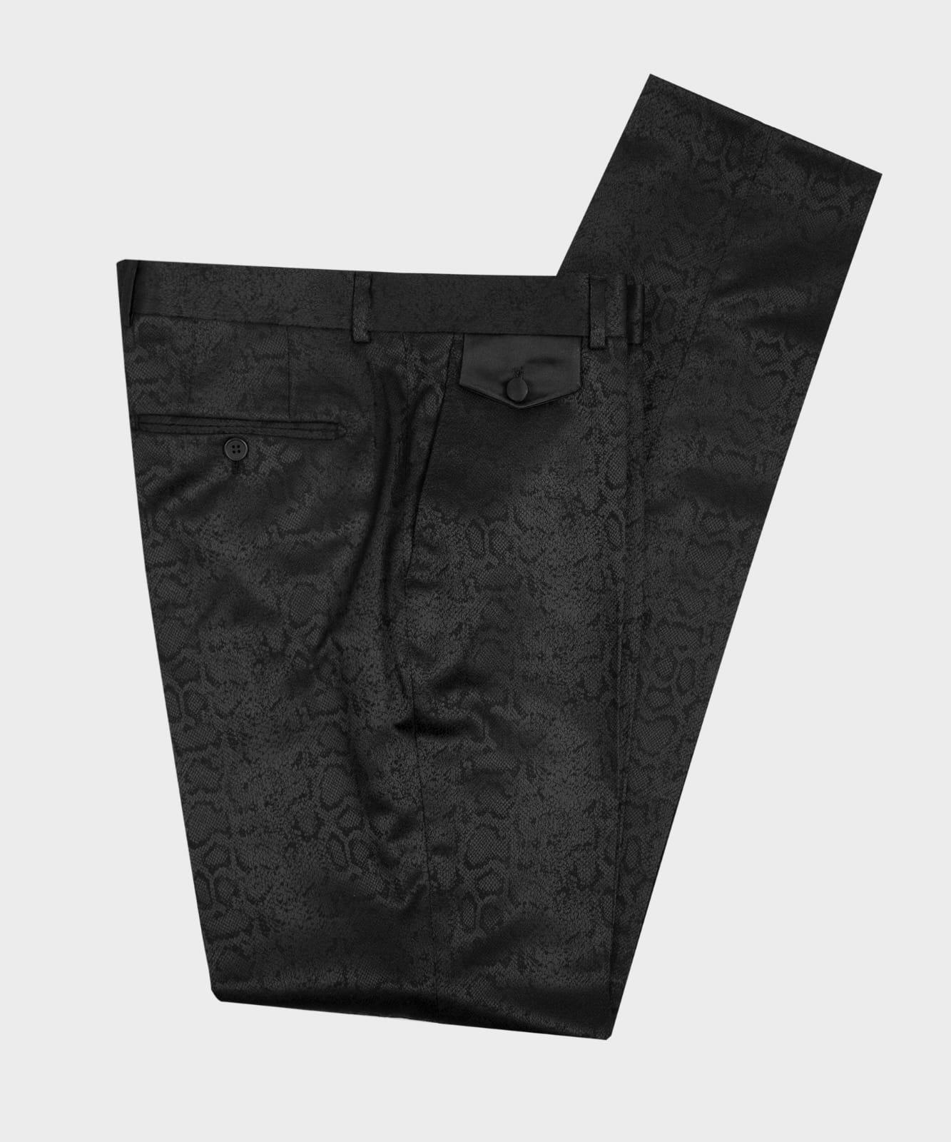 Black Jacquard Double Breasted Men Suit 4
