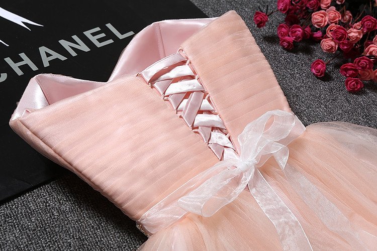 A-line Sweetheart Neck Sleeveless Mini Tulle Homecoming Dress With Crystal 3