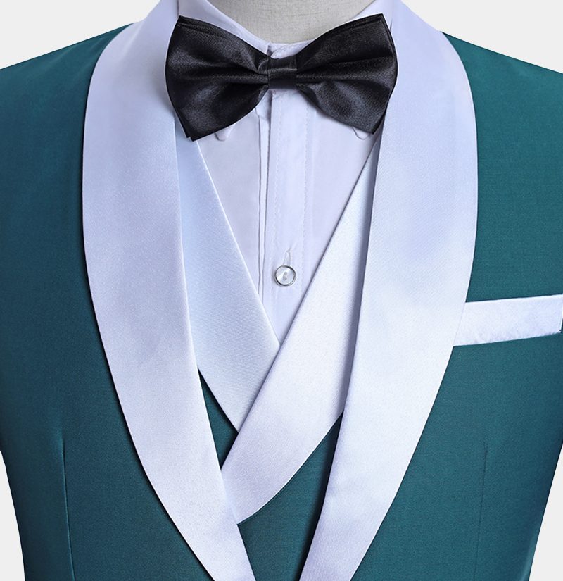 Teal Blue Tuxedo with Light-colored Trim 4