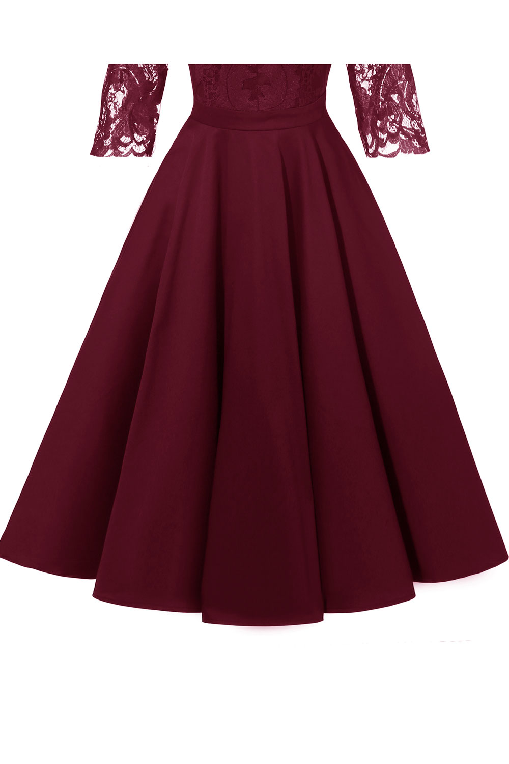 A-line V-neck Half-Sleeves Knee-length Lace Party Dress With Lace 6