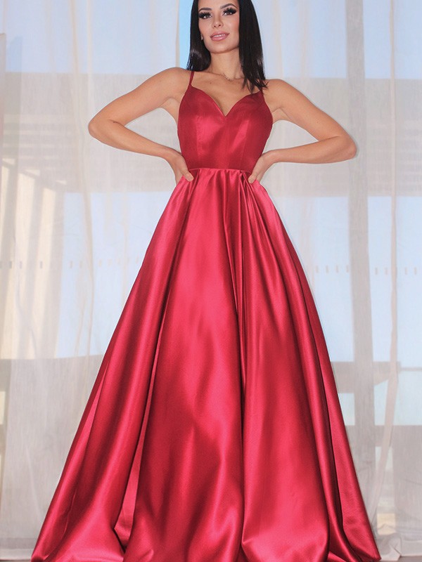 Ball Gown V-neck Sleeveless Sweep / Brush Train Formal Dress With Beading 2