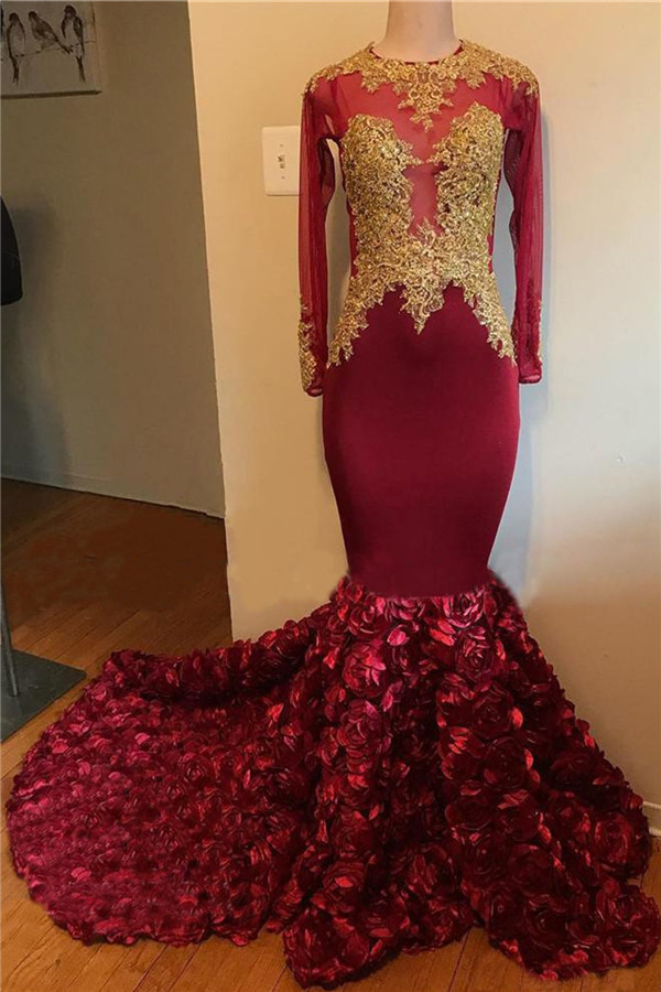 Mermaid Scoop Neck Sweep / Brush Train Stretch Satin Evening Gown With Lace 1