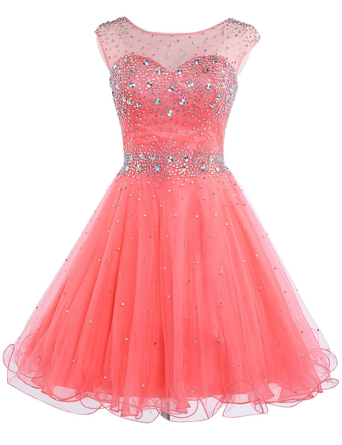 A-line Sleeveless Mini Organza Cocktail Party Dress With Beading 1