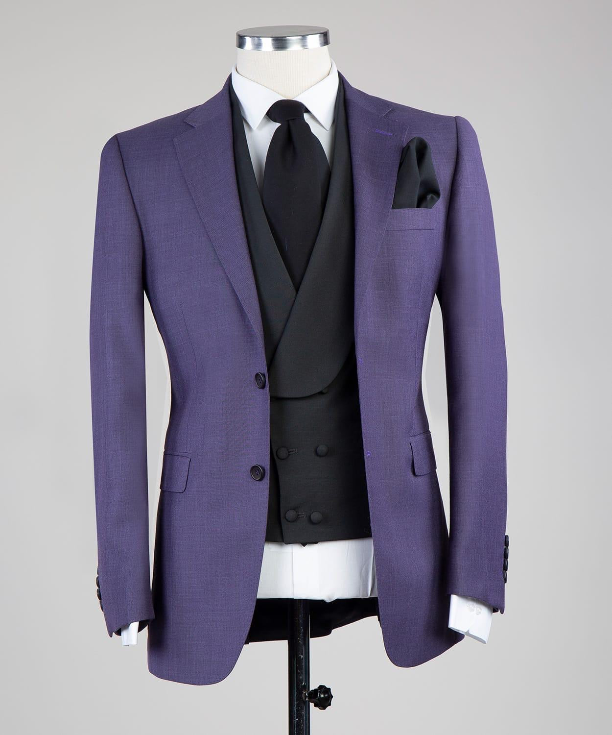 Purple Single Breasted Three Pieces Men Suit with Notched Lapel 2