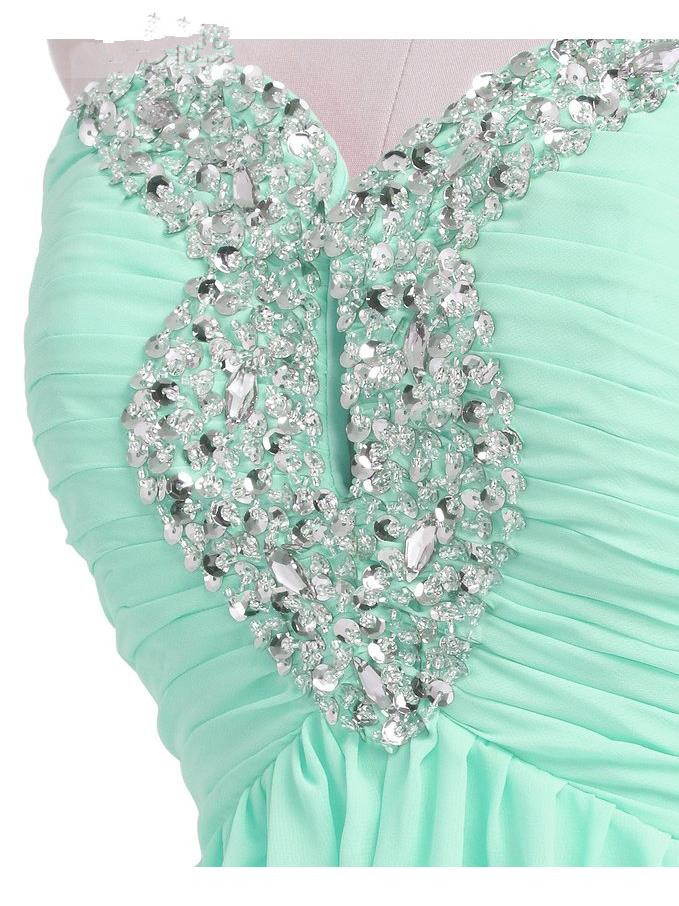 A-line Sweetheart Neck Sleeveless Mini 100D Chiffon Homecoming Dress With Beading 4