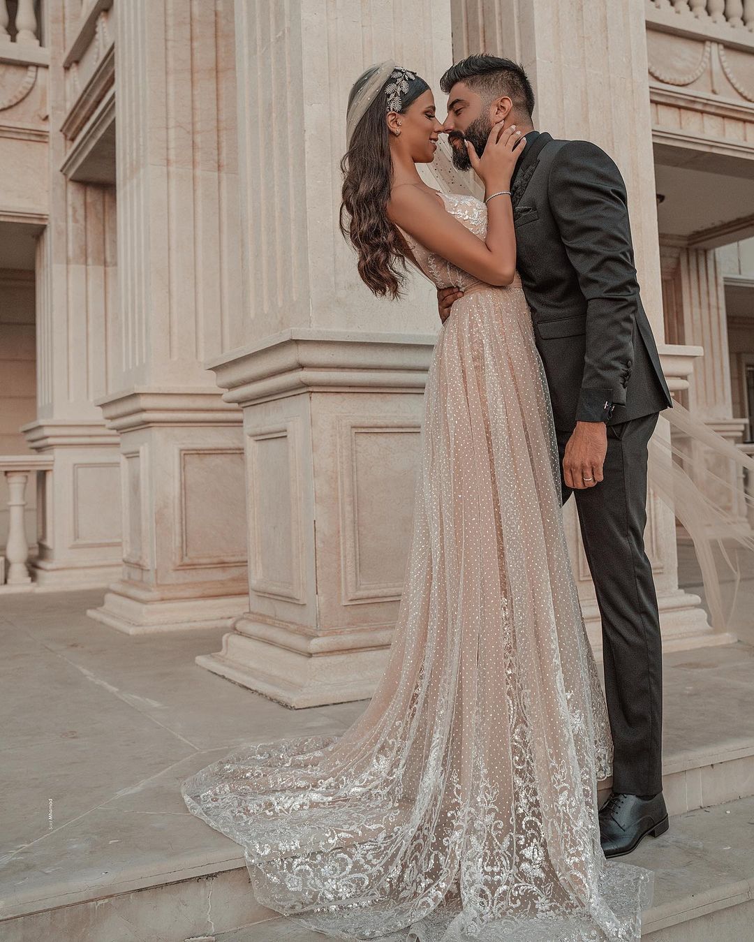 A-line Sweetheart Neck Sleeveless Detachable Train Tulle Bridal Gown With Beading 9