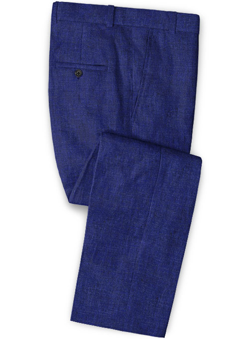 Royal Blue Linen  Men Suit 3