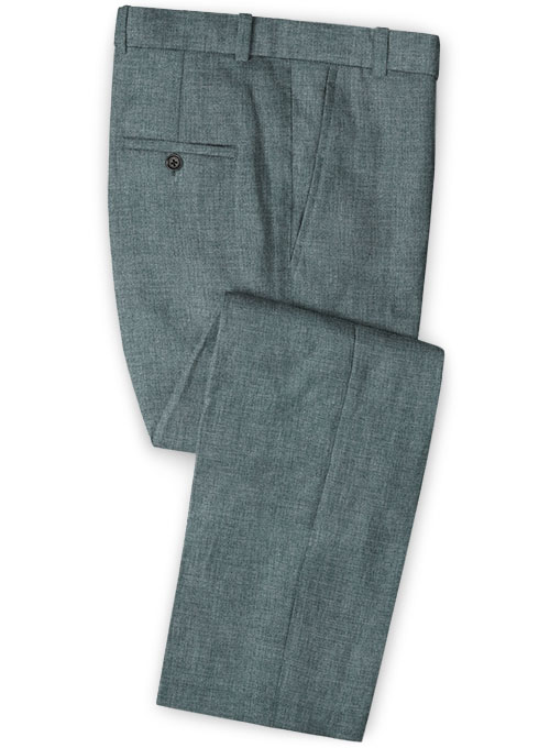 Dusty Blue Linen Men Suits 3