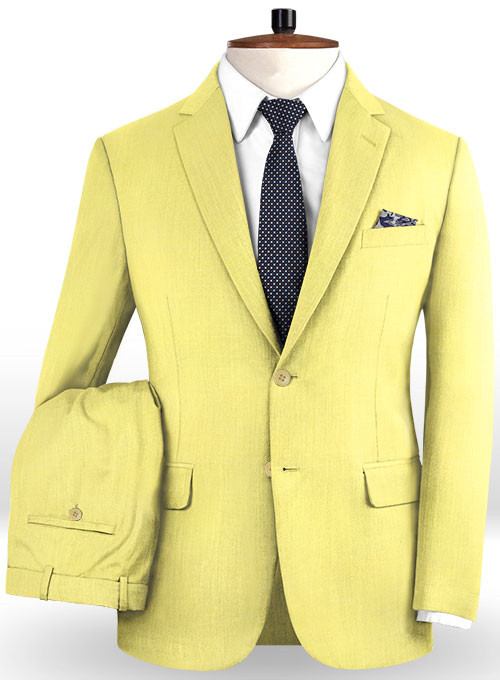 Comfortable Yellow Two Pieces Tuxedo  Prom Suits for Sale 2